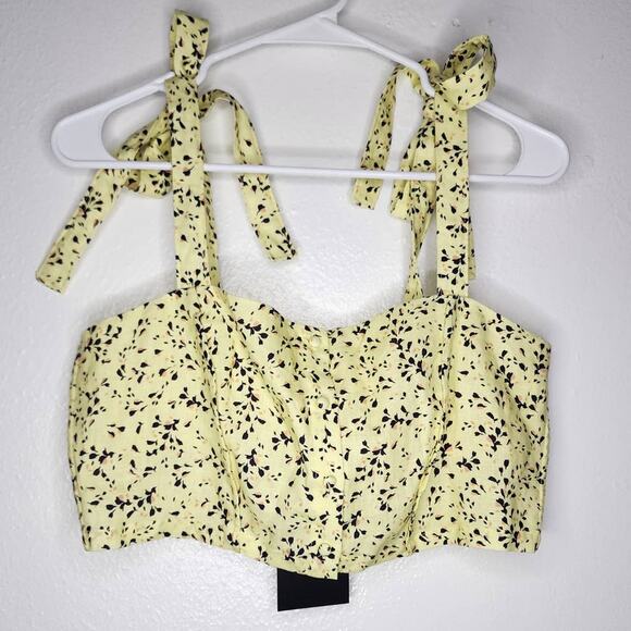 NICHOLAS Wylda Tie Strap Crop Top In Charlsbury Olympic - Picture 2 of 8